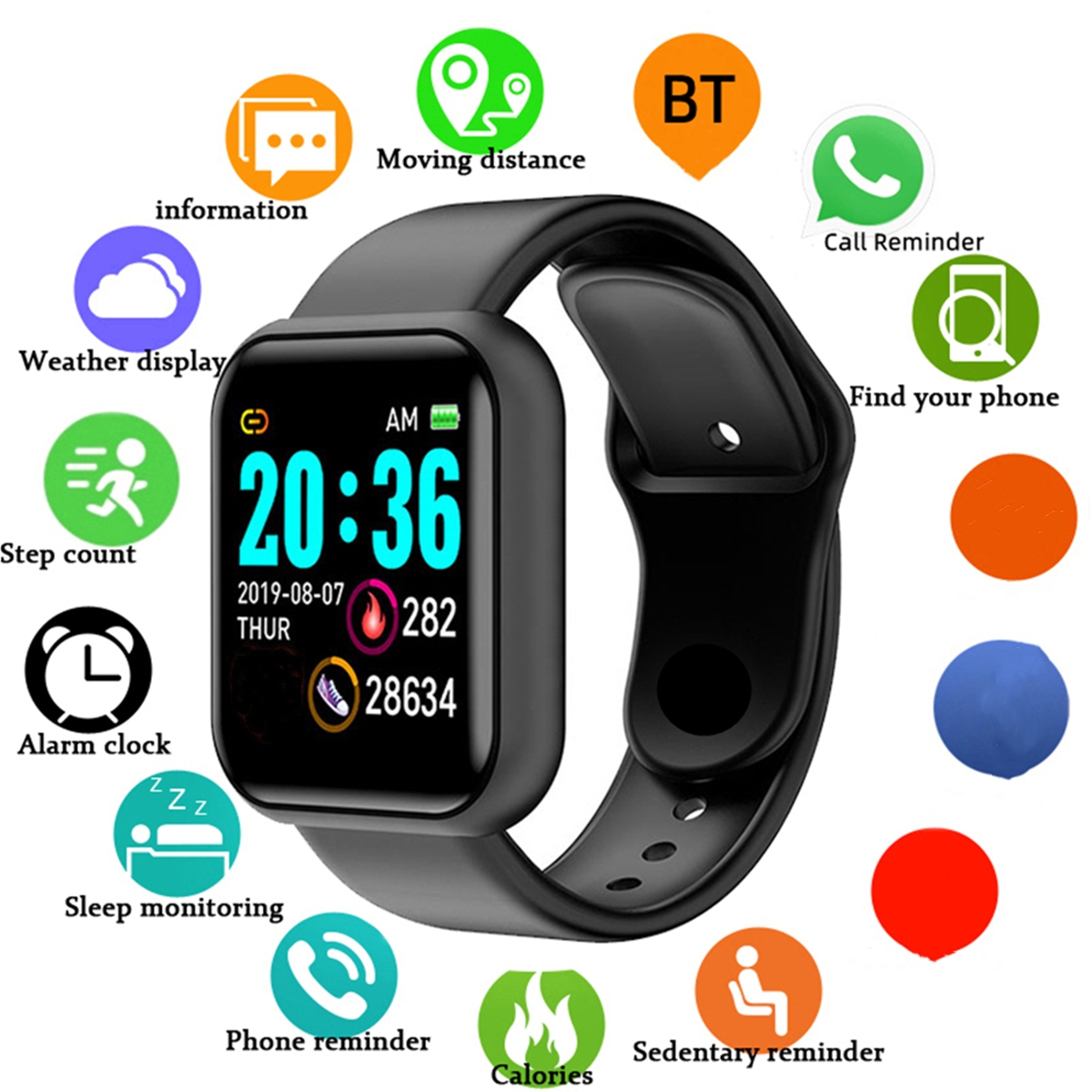 Women Accessories Display - Męskie smartwatche z kolorowym ekranem Bluetooth