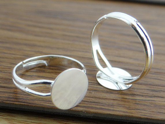 Ring Set Adjustable - 6/8/10/12mm 10szt. Posrebrzane Brązowe Mosiężne Regulowane