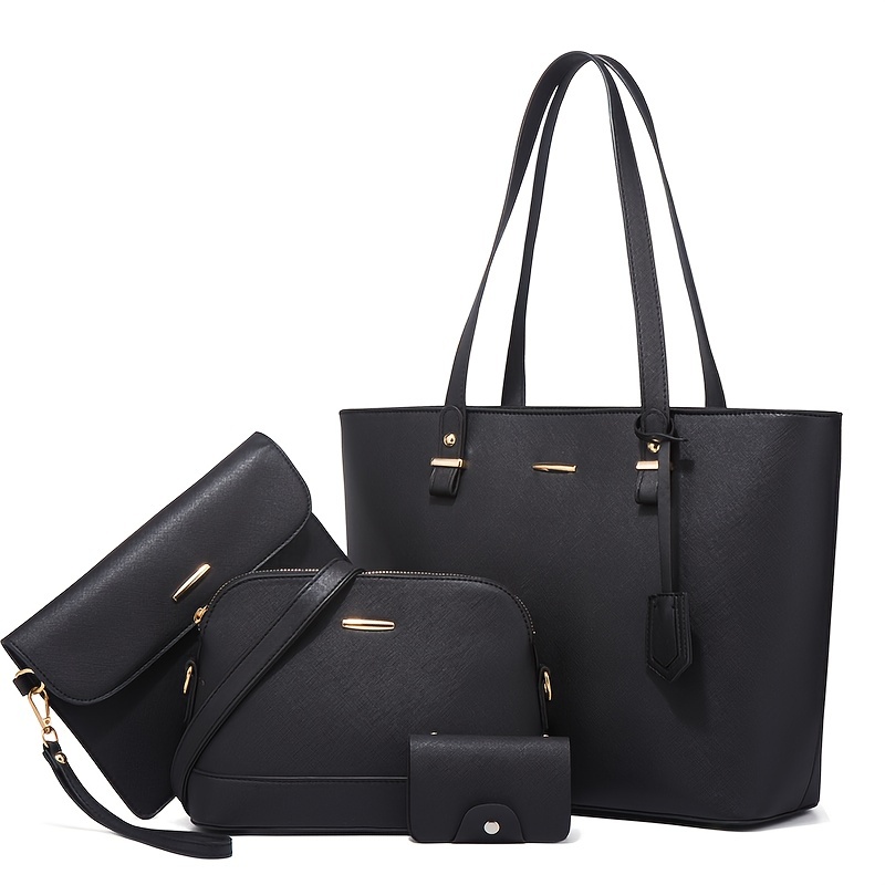 Women'S Accessories For Suit - 4-częściowy zestaw toreb damskich, jednokolorowa torba
