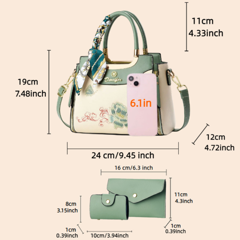 3-częściowy zestaw haftowanych – Women'S Accessories For Suit recenzja i cena