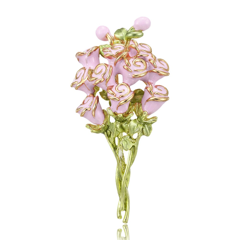 Różowe emaliowane broszki w ks – Women Accessories Bouquet recenzja i cena