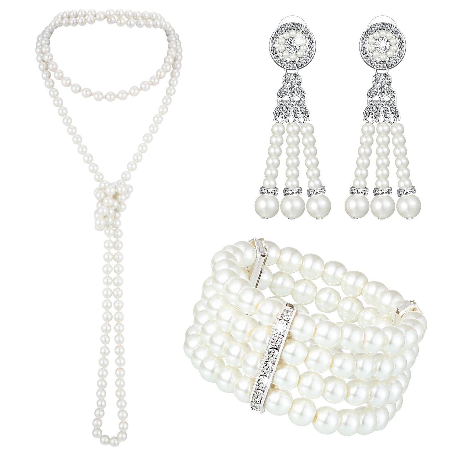 3-piece Set of Long Pearl Neck – Women'S Accessories In The 1950S recenzja i cena