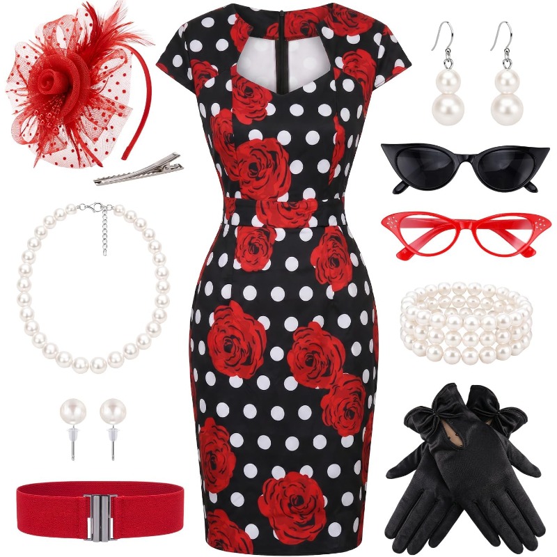 10 SZTUK/ZESTAW Damskie Sukien – Women'S Accessories In The 1950S recenzja i cena