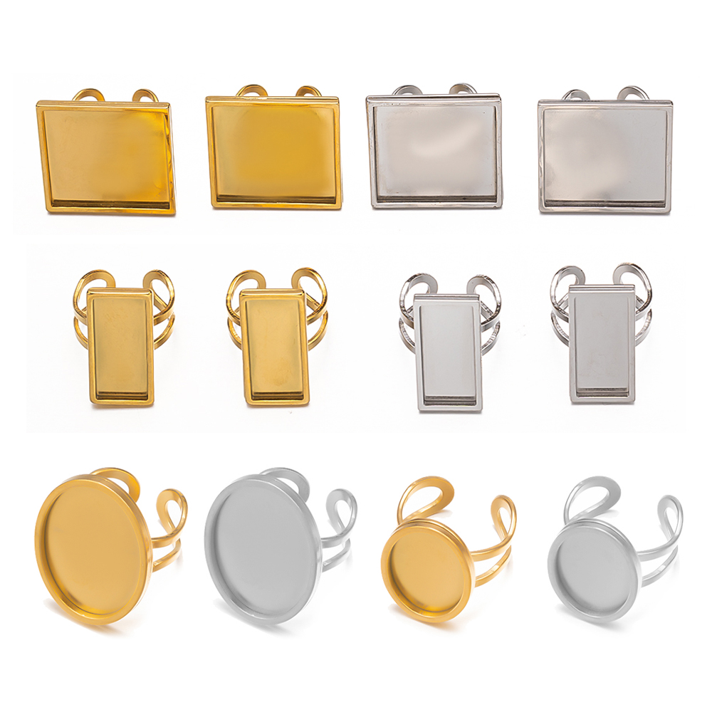 4 szt. Kwadratowa owalna pusta – Ring Set Adjustable recenzja i cena