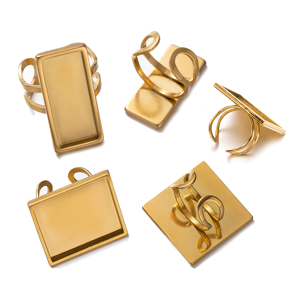 4 szt. Kwadratowa owalna pusta – Ring Set Adjustable recenzja i cena